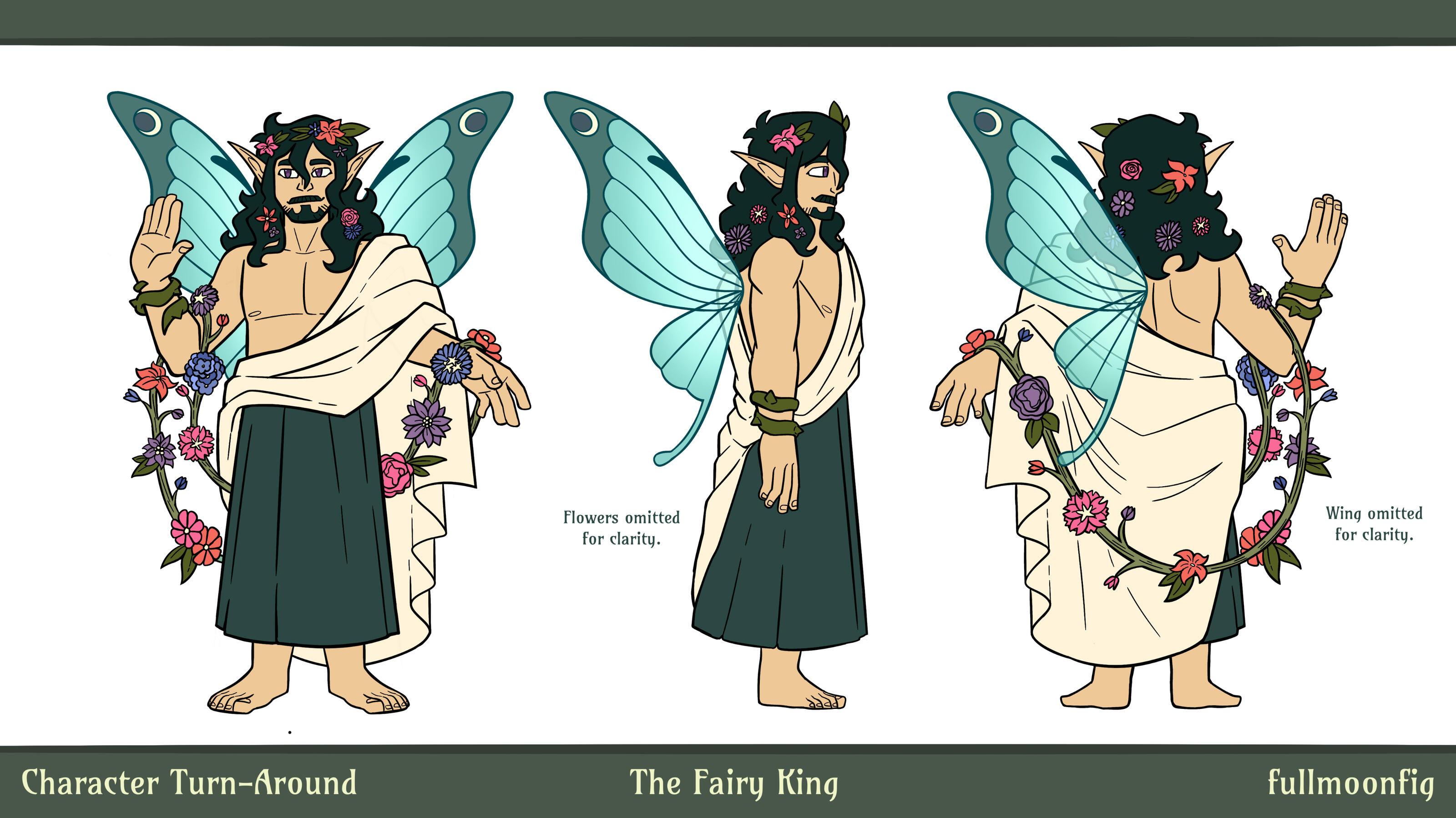 Phoenix Faerie Festival Mascot Turnaround